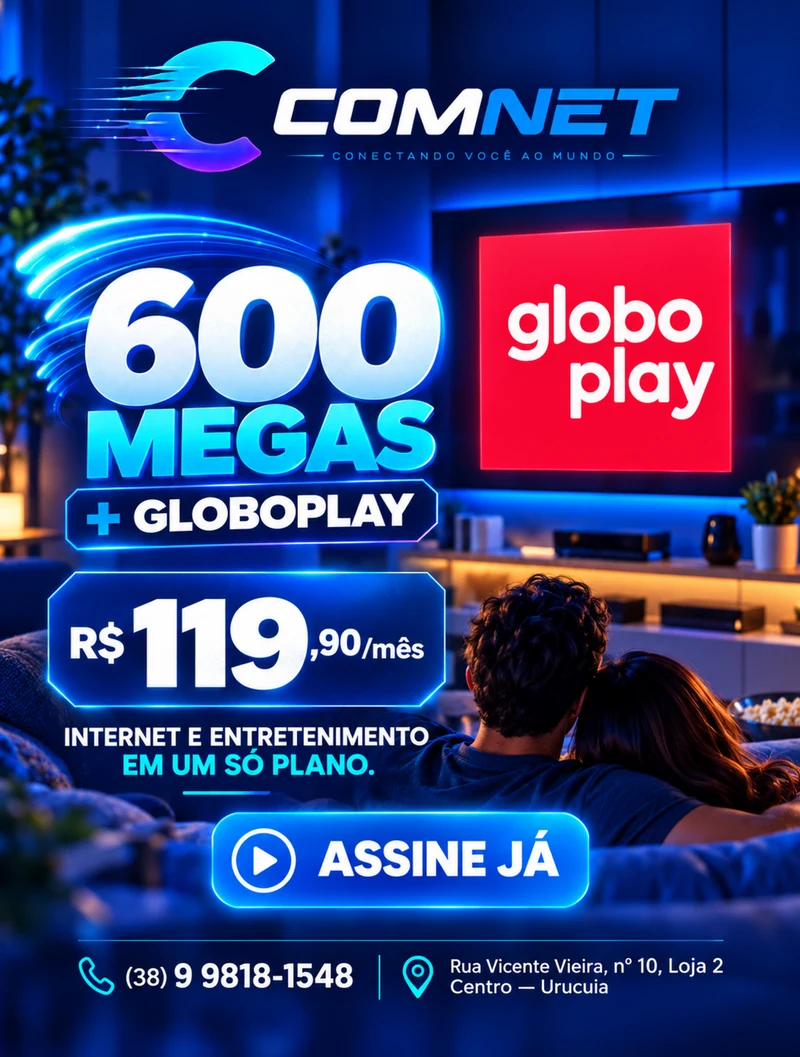 Campanha Comnet de internet e Globoplay